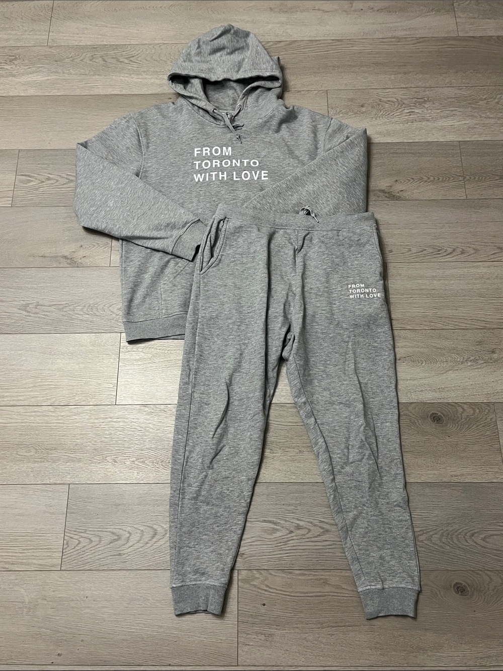 Peace Collective Gray 'From Toronto With Love' White Script Hoodie & Joggers Set